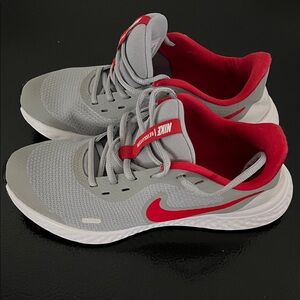 Nike Red and Gray Athletic Sneakers